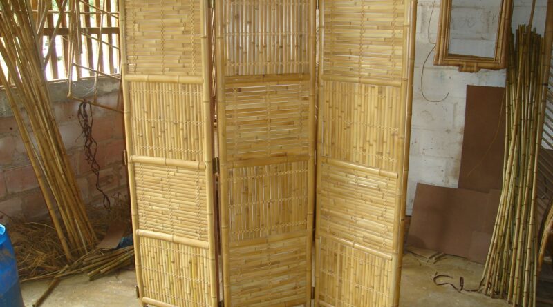 biombo de bambu