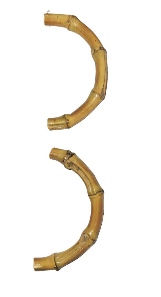 1 Par de Alças 10x5 cm Feitas Com Raíz De Bambu Natural