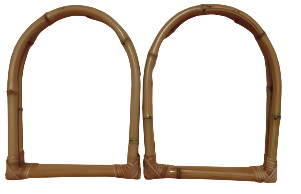 2 Pares de Alças de Bambu Natural 10,5 x 16,5 cm
