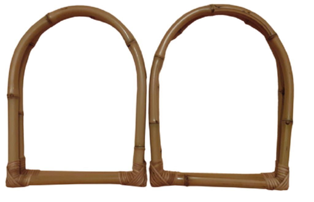 3 Pares de Alças de Bambu Natural 18 x 25 cm