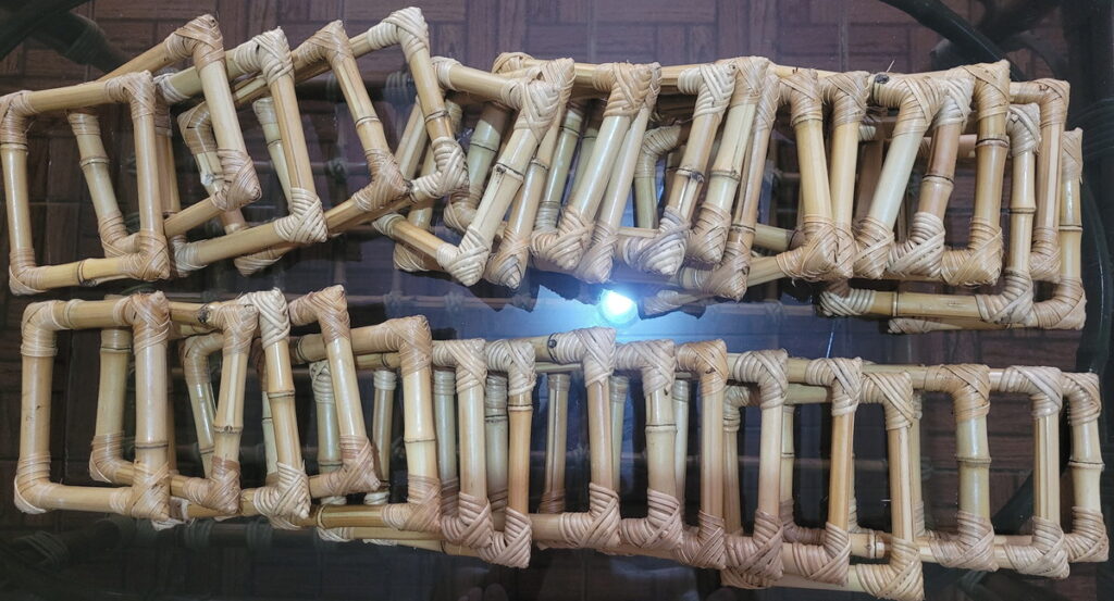 50 Pares de Alças Quadradas de Bambu Natural