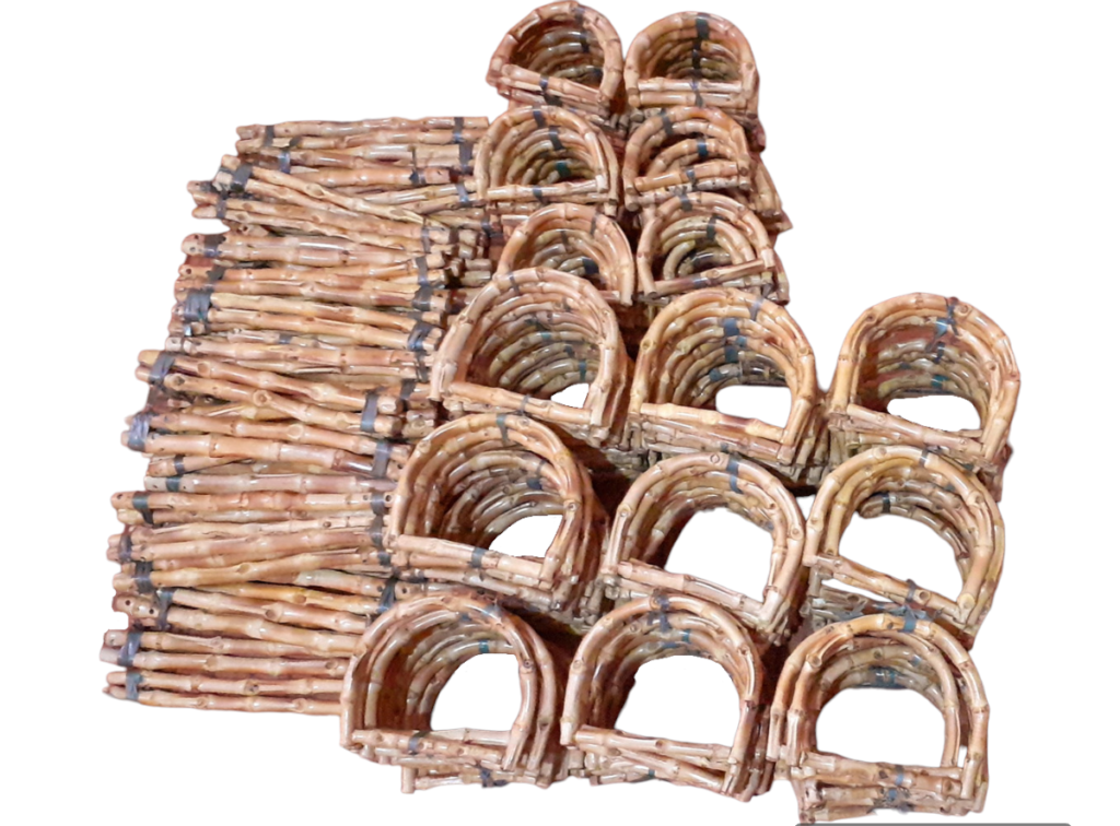 Alças de Bambu Natural Modelos D: 13 e 15 cm e Hasteas 27 cm