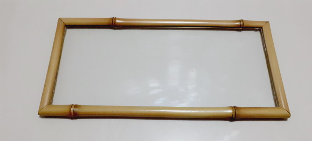 Bandeja de Bambu Natural c/ Vidro 4mm, medida 32x18 cm