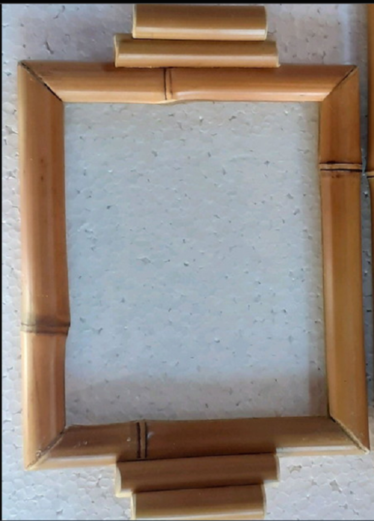 Bandeja de bambu Natural Com Vidro - 21 x 17 cm