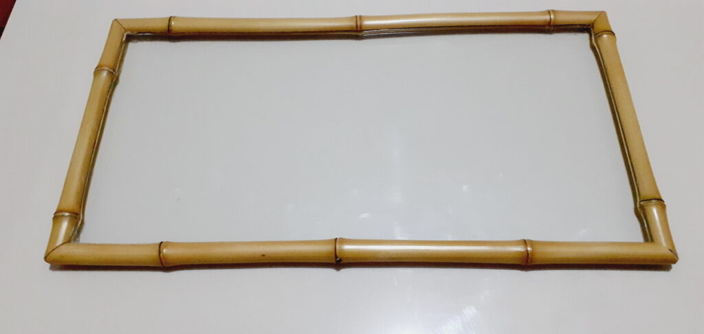 Bandeja de Bambu Natural Com Vidro 4mm, Medida: 41x22 cm