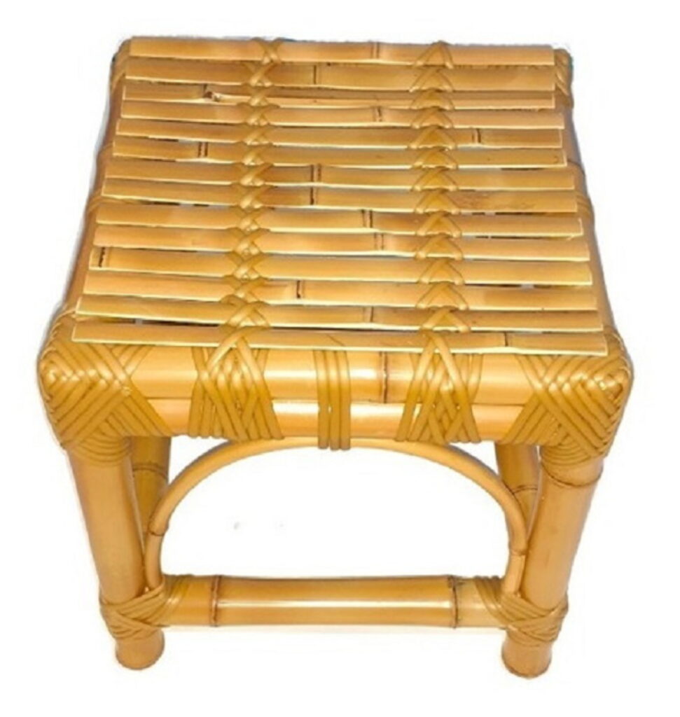 Banqueta Feita de Bambu 28 x 28 x 28 cm