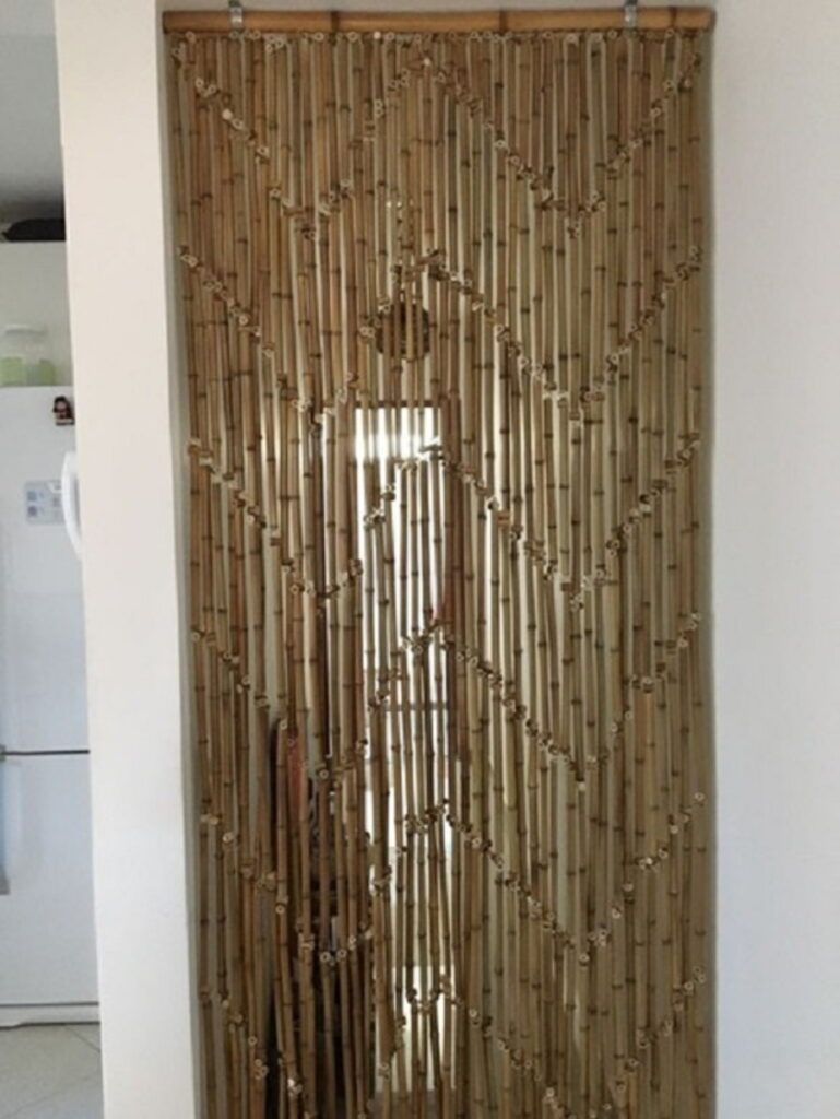 Cortina De Bambu Natural - tamanho: 100 X 205 Cm