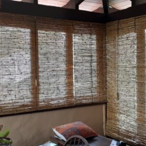 Cortina Persiana 270 x 250 cm De Bambu Caniço Natural